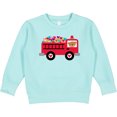 thumbnail image 2 of Inktastic Valentine Fire Truck Heart Bear Toddler Sweatshirt, 2 of 4
