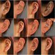 thumbnail image 1 of Pendientes con incrustaciones de diamantes fríos, agujas de pinchazos simples personalizadas para mujeres, pendientes oblicuos con orejas de hoja de rayo joyas para parejas regalos de San Valentín, 1 of 5