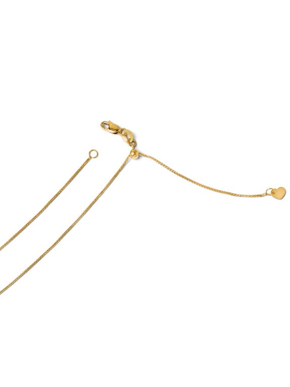 14K Yellow Gold chain Spiga (Wheat) 22 in 0.85 mm Adjustable .85mm Wheat