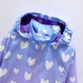 thumbnail image 4 of Girls Hooded Windproof Long Jacket, Big Kids Gradient Heart Print Pocket Warm Fall Winter Outerwear Coat Purple 4-5 Years, 4 of 6