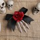 thumbnail image 1 of Decoraciones de Halloween, adornos de Halloween, pinza para el pelo con forma de mano de esqueleto de Halloween, lazo de rosa de terror para festivales de fantasmas, accesorios para el cabello, pinza, 1 of 6