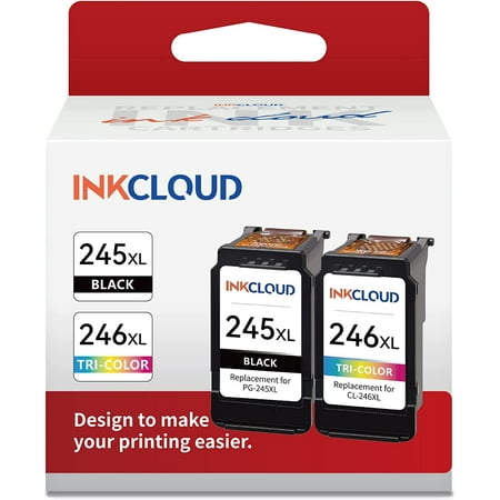 245XL Ink Cartridges for canon ink 245 and 246 PG-245XL CL-246XL for Canon Pixma MX492 MX490 MG3022 MG2920 MG2522 TS202 MG2420 MG2520 MG2922 IP2820 Printer Ink (1 Black,1 Tri-Color)