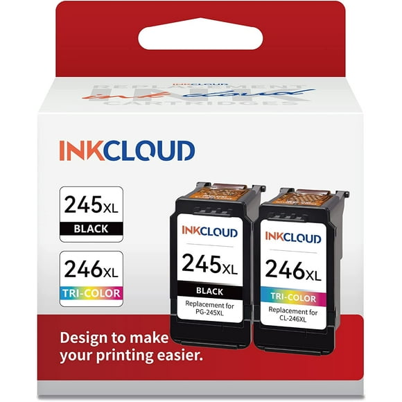 TRAHOO-Ink Cartridges Compatible with Canon PG-245XL CL-246XL PG-243 CL-244 for Canon Pixma MX492 MX490 MG3022 MG2920 MG2522 TR4520 TS3122 TS202 MG2420 MG2520 MG2922 IP2820 Printer Ink (1 Black,1 Tri