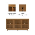 thumbnail image 4 of Plank+Beam Mid Century Modern Solid Wood Sideboard with 3 Doors Covering 6 Shelves, 59" TV Stand for Living Room, Pecan, 4 of 13