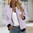 thumbnail image 2 of Womens Bomber Jacket 2026 Casual Coat Fall Fashion Lightweight Zip Up Long Sleeve Outerwear Windbreaker Pocket Going Out Tops Ladies, 2 of 5
