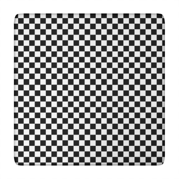 Black and White Checkered Pattern Square Fitted Tablecloth with Elastic Edge,Square Table Cover,Washable Elastic Table Cover for Home Kitchen Party Decor 34"x34"