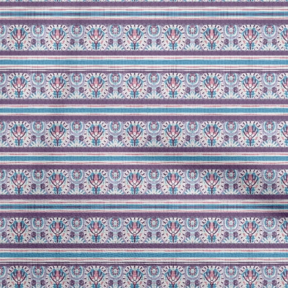 oneOone Cotton Cambric Medium Blue Fabric Asian Ornamental Tile Craft Projects Decor Fabric Printed By The Yard 42 Inch Wide
