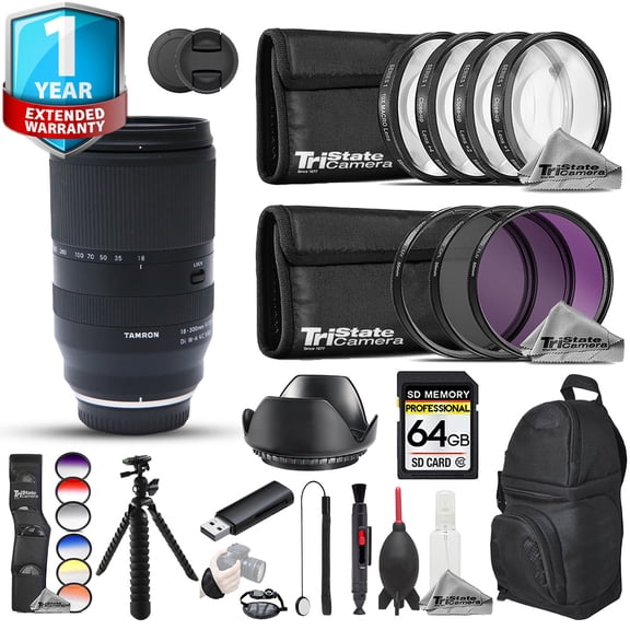 Tamron 18-300mm Lens - 23pc Pro Bundle   1 Yr Warranty