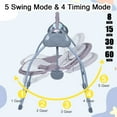 thumbnail image 4 of EONROACOO 5-Speed Baby Swing for Newborn Toddler, Bluetooth Infant Swing Bouncer(Grey), 4 of 10