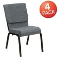 thumbnail image 3 of Flash Furniture Gray Fabric Church Chair,PK4 4-XU-CH-60096-BEIJING-GY-GG, 3 of 9