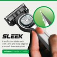 thumbnail image 2 of Sistema de afeitar DORCO SLEEK de seis cuchillas con tecnología Multi-Flex, mango de afeitado de precisión, incluye 2 cartuchos, 2 of 8