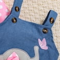 thumbnail image 4 of CAICJ98 Baby Girl Clothes Suspender Jumpsuit Newborn Long Sleeve Ruffled Romper + Cute Cartoon Pants + Headband Fall Winter Outfits Set (Pink,6-9 Months), 4 of 6