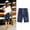 Dark Blue, variant on Wensltd Women's Casual Linen Shorts Pleated High Waist Wide Leg Summer Elastic Comfy Trendy Shorts
