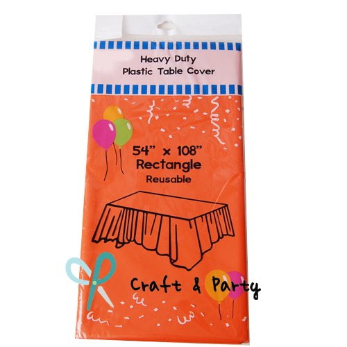(12pack) Heavy Duty Plastic Table Covers Tablecloth (Reusable
