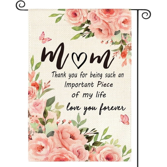 to My Mom Garden Flag 12x18 Inch Double Sided Outside, Mothers Day Birthday Gift Yard Outdoor Flag from Daughter Son