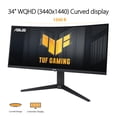 thumbnail image 2 of ASUS Monitor Gamer Curvo TUF Gaming VG34VQL3A, 34 Pulgadas, WQHD (3440 x 1440), 180Hz, 1500R, Extreme Low Motion Blur, Freesync Premium Pro, 1ms (GTG),125% sRGB, DisplayHDR 400, 2 of 5