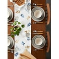 thumbnail image 2 of Fall Botanical Leaves Burlap-Cotton Table Runner 70 Inches Long,Blue Orange Brown Eucalyptus White Farmhouse Table Runners,Outdoor Dining Tablecloths Decor for Baby Shower Party Wedding 13x70, 2 of 9