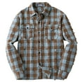 thumbnail image 4 of Hinvhai Men's Flannel Plaid Shirts Long Sleeve Casual Button Down Shirt with Pockets Brown XL(XL), 4 of 9