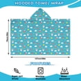 thumbnail image 2 of Blue Cartoon Unicorn Ice Cream Donut Star Cloud Hooded Bath Towel，50"x30" for Ages 3 To 12 Kids, Quick Dry Lightweight Soft Microfiber Hood Beach Towel Cover Up for Kids, 2 of 7