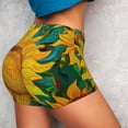 thumbnail image 4 of Sikiie Vibrant Sunflower Painting Workout Shorts Women Scrunch Butt Gym Shorts Seamless High Waist Tummy Control Yoga Biker Athletic Shorts-X-Large, 4 of 8