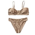 thumbnail image 3 of Conjunto de para mujer Traje de baño Traje de baño Cintura Tankini Ropa de pya para viajes Fiesta Pya Damas Marrón cro Macarena  Traje de bikini de mujer, 3 of 8