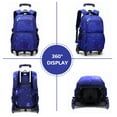 thumbnail image 2 of IvyH Rolling Backpack 3pcs Wheeled Backpack Lightweight Waterproof Schoolbag Set with Lunch Bag Pen Case,Dark Blue, 2 of 6