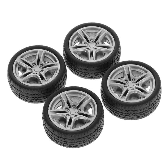 ZUARFY 4pcs 48mm Simulation Rubber Wheel Tire Wheel Toy Model DIY RC Spare Parts