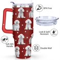 thumbnail image 3 of Stylish Dog Pattern Travel Mug - 40oz Leakproof Tumbler with Straw & Handle - Ideal Gift for Women Who Love Puppies, 3 of 7