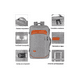 thumbnail image 3 of Mochila De Viaje Vancropak 1215 Mochilas De Viaje 50L Mochila Viaje con Tres Bolsos Gris y Naranja, 3 of 5