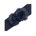 thumbnail image 2 of Cinturón Elástico Ancho de Doble Flor Grande INSPIRE CHIC para Mujeres, Cinturones de Cintura Chunky para Vestir Hasta 70cm/27.55" Azul Oscuro, 2 of 6