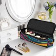 thumbnail image 2 of Hair Tools Storage with Heat Resistant Mat- Colorful Lines Printed Curling Iron Travel Bag/Flat Iron Case for Women, 2 of 8