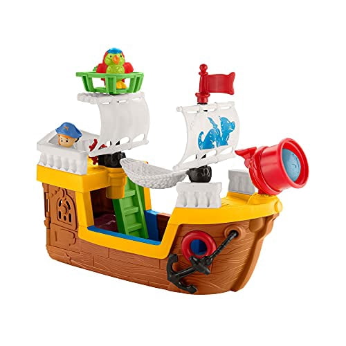 Fisher-Price Little People Pirate Ship playset with music, sounds and action for toddlers and preschool kids ages 1-5 years