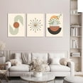 thumbnail image 6 of Framed Canvas Boho Wall Art, Mid Century Modern Wall Art, Set of 3 Wall Art Prints 12"x16" Abstract Geometric Neutral Black Beige Boho Artwork Wall Decor for Bedroom Living Room Bathroom, 6 of 6