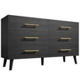thumbnail image 5 of Asofer 6-Drawer Stable Dresser with Golden Metal Handle,Chest of Drawers for Bedroom, Living Room, Hallway, Entryway, 5 of 9