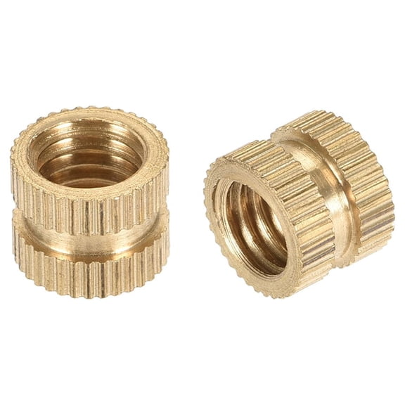 Knurled Insert Nuts, M8 x 8mm(L) x 10mm(OD) Female Thread Brass Embedment Assortment Kit 5 Pcs