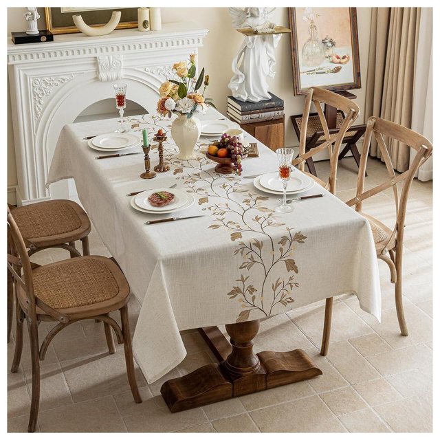 Manteles para Mesa Rectangular,Mantel Rectangular,Mantel de Lino Tela rústica Resistente Integrado Rústico,Mantel para Mesa Cuadrada(140 * 180CM)