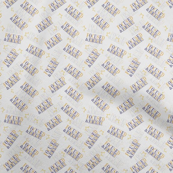 oneOone Cotton Flex Light Yellow Fabric Text Diy Clothing Quilting Fabric Print Fabric By Yard 40 Inch Wide