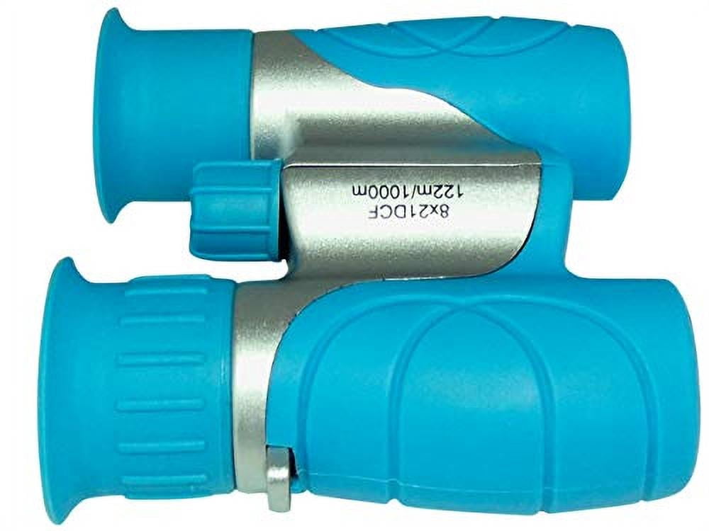 M/L 3 Piece Light Blue Set Cargo Vest with Reflective Safety Straps, 1 8x21 Magnification Binoculars and Safari Hat for Boys and Girls (Medium/Large, Light Blue Vest, Hat and Light Blue Binoculars)