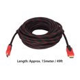 thumbnail image 4 of 49ft HD Cable de Interfaz Multimedia Full HD 1080p Flexible HD Cable Multimedia para TV Monitor de Ordenador Negro Rojo, 4 of 8