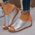 thumbnail image 2 of Dakaela Womens Summer Beach Sandals Open Toe Wedge Slides Ladies Comfortable Dressy Platform Slippers, 2 of 7