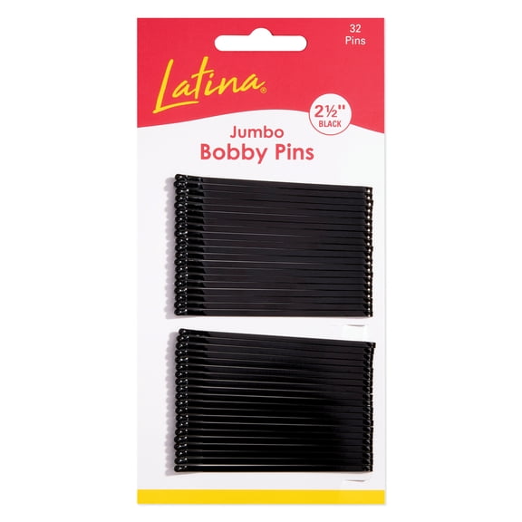 Latina Bobby Pins, Black, Extra-long - 2-1/2'' #LAT-313
