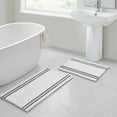 thumbnail image 5 of VCNY Home Hotel White/Charcoal Striped Polyester Bath Rug Set, 2-Piece, 5 of 5