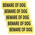 thumbnail image 1 of Uxcell 5 Paquetes de Letreros de Jardín Cuidado con el Perro 3x9 pulgadas Señales de Seguridad para Perros Acrílico Letras Negras sobre Fondo Dorado, 1 of 7