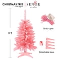 thumbnail image 2 of Árbol de Navidad Senjie Mini, 90 cm, artificial, rosa intenso, con 160 puntas de rama, 2 of 5