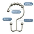 thumbnail image 6 of Siaomo Shower Curtain Rings Hooks,Stainless Steel,Rustproof,for Bathroom-Double Hooks-Set of 12,Nickel, 6 of 10