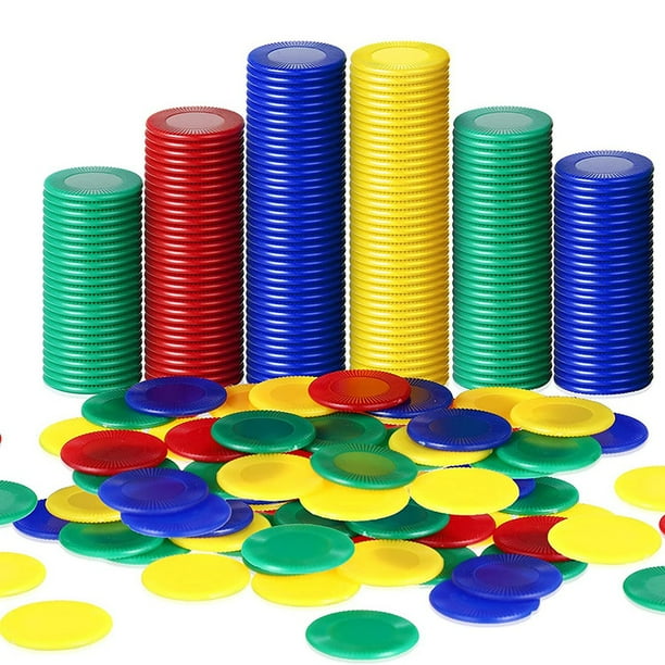 400 Pieces Plastic Poker Chips Game Chips 4 Colors Counter Card for