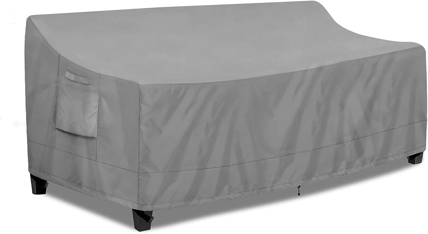 Outdoor Couch Cover Waterproof Patio Sofa Furniture Covers, 2-Seater Outdoor Loveseat Cover with Air Vent and Handles, 60W x 35D x 35H Inches, Black