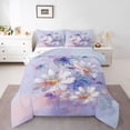 thumbnail image 3 of Homewish Groovy Daisy Floral Queen Comforter Set, Plum Watercolor Artwork Bedding Sets, Dreamy Butterfly Animal Reversible Bedding Comforter Set, Lightweight Room Decor, 3 Pieces, 3 of 8