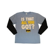 DC Comics Boys' Batman Logo "Is That All You Got?" Long Sleeve T-Shirt (Little Boys & Big Boys)