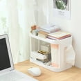 thumbnail image 1 of 2 Layers Desktop Storage Rack Organizer Detachable Double Layer Dressing Table Cosmetic Storage Holder for Bathroom Office Dorm, 1 of 8